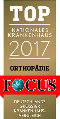 FOCUS Top nationales Krankenhaus 2017 Orthopädie