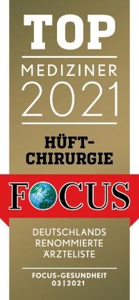 FOCUS Top Mediziner 2021 Hüft-Endoprothetik