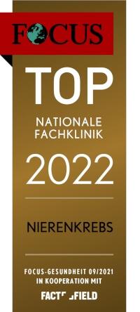 FOCUS Top nationale Fachklinik 2022 Nierenkrebs