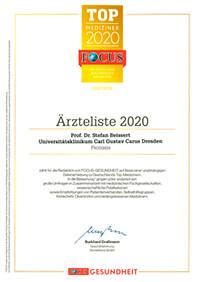 FOCUS Klinikliste 2020 Psoriasis-Prof. Dr. Stefan Beissert-Klinik und Poliklinik für Dermatologie-Universitätsklinikum Carl Gustav Carus Dresden