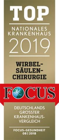 FOCUS Top nationales Krankenhaus 2019 Wirbelsäulen-Chirurgie