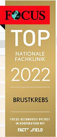 FOCUS Top nationale Fachklinik 2022 Brustkrebs