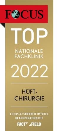 FOCUS Top Nationale Fachklinik 2022 Hüftchirurgie