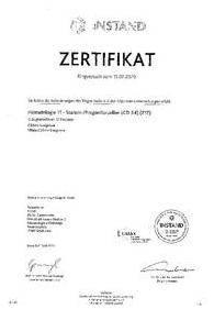 Zertifikat Stamm- und Progenitorzellen (Durchflusszytometrie, CD34) - Klinik für Hämatologie und Onkologie, Universitätsmedizin Greifswald