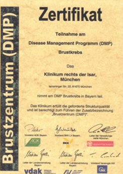 Zertifikat Brustkrebszentrum (DMP) Klinikum rechts der Isar, Interdisziplinäres Brustzentrum