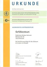 Gefäßzentrum Zertifikat Städtisches Klinikum Karlsruhe