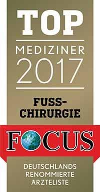 FOCUS Top Mediziner Fusschirurgie 2017