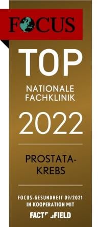 FOCUS Top nationale Fachklinik 2022 Prostatakrebs
