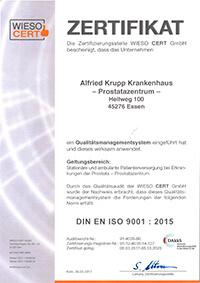 WIESO CERT Alfred-Krupp-Steele-Krankenhaus-Prostatazentrum