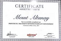 Certifikate oSstem Implant