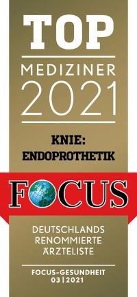 FOCUS Top Mediziner 2021 Knie-Endoprothetik
