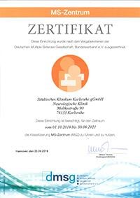 MS-Zentrum Zertifikat Städtisches Klinikum Karlsruhe