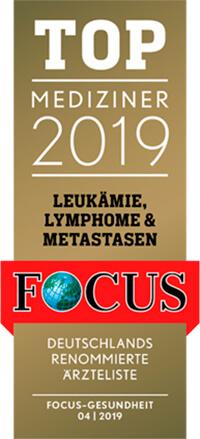 FOCUS Top Mediziner 2019 für Leukämie, Lymphome & Metastasen