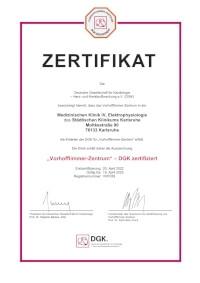 DGK - Vorhofflimmer-Zentrum, Medizinischen Klinik IV, Elektrophysiologie des Städtischen Klinikums Karlsruhe