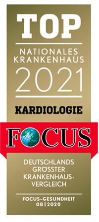 FOCUS Top nationales Krankenhaus 2021 Kardiologie
