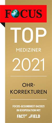FOCUS TOP Mediziner 2021 für Ohrkorrekturen