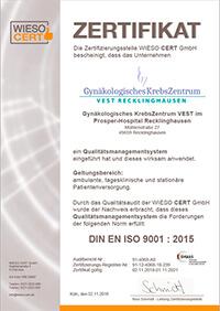 WIESO CERT Gynäkologisches KrebsZentrum VEST - Prosper Hospital Recklinghausen