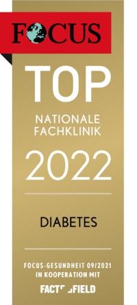 FOCUS Top nationale Fachklinik 2022 Diabetes