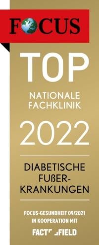 FOCUS Top nationale Fachklinik 2022 Diabetische Fußerkrankungen
