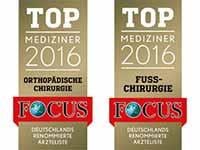 FOCUS Top Mediziner 2016 Orthopädische Chirurgie Fuss Chirirgie