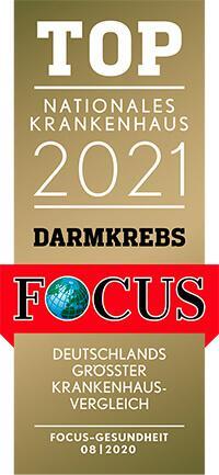 FOCUS Top nationales Krankenhaus 2021 Darmkrebs certificate