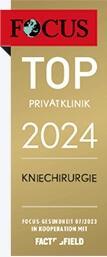 FOCUS TOP Privatklinik 2024 Kniechirurgie certificate