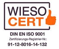 WIESO CERT DIN EN ISO 9001 certificate