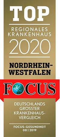 FOCUS Top regionales Krankenhaus 2020 Nordrhein-Westfalen certificate
