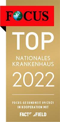 FOCUS TOP nationales Krankenhaus 2022 certificate