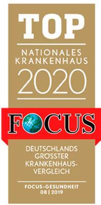 FOCUS Top nationales Krankenhaus 2020 certificate