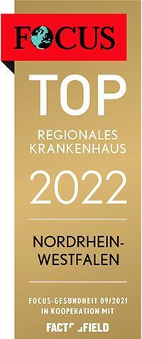FOCUS TOP regionales Krankenhaus 2022 Nordrhein-Westfalen certificate