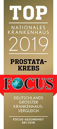 FOCUS Top nationales Krankenhaus 2019 Prostatakrebs certificate